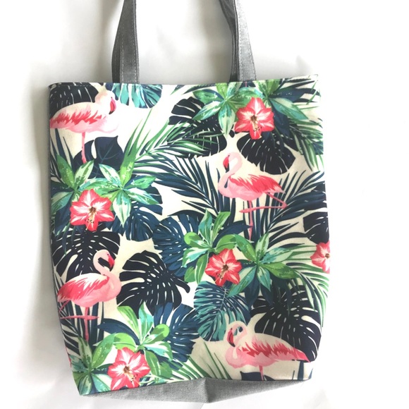 Handbags - Flamingo Tropical Tote Bag